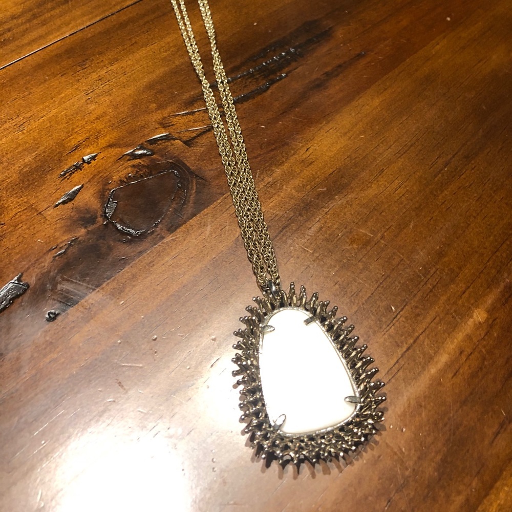 Kendra Scott White & Gold Statement Pendant